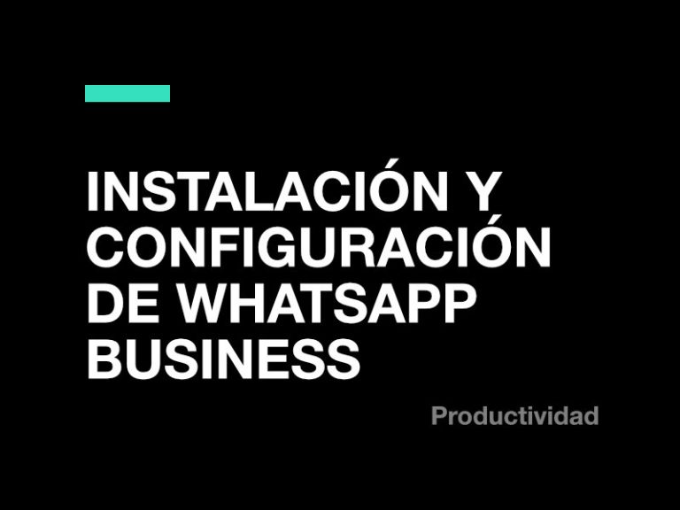 1 Instalación y configuración del perfil de WhatsApp Business
